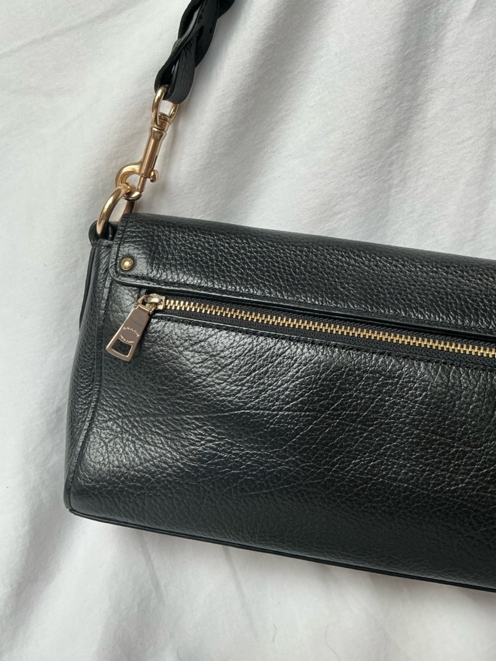 Coach Black Leather Shoulder Bag with Gold Hardware - Picture 5 of 8